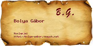 Bolya Gábor névjegykártya